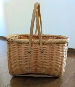 タイムセール！竹籠（竹かご）手芸品、民芸品、一点物