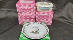 非売品●スヌーピーデザイン　PEANUTSマルチボックス 5個●絵皿 1枚のサムネイル