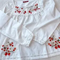極美品　ピンクハウス　花&いちご&さくらんぼ刺繍 ブラウス スクエアネックのサムネイル