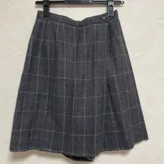 グレー系チェック柄 キュロットスカート M レディース 春