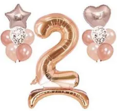 ✨数字バルーン　セット✨　2歳誕生日 風船 パーティー飾り ローズゴール