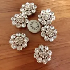 花型クリスタルボタンセット
