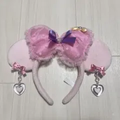 ディズニーリゾート ミニー ピンクリボンイヤリングカチューシャ