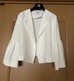 【美品】アドーア ADORE ノーカラーショートジャケット　ブルゾン　日本製 2025年最新】ADORE レディース ノーカラージャケットの人気アイテム