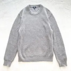UNIQLO ユニクロ メンズ クルーネック ニット セーター グレー M