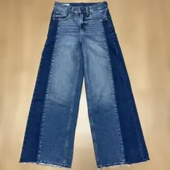 GAP バイカラー ワイドデニムパンツ 24インチのサムネイル