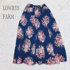 ローリーズファーム　ロングスカート　ウエストゴム/紐　花柄　Fサイズ　フレア