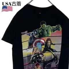 USA古着 マーベル アベンジャーズ Tシャツ 黒 M アメコミtシャツ
