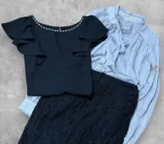 レディースまとめ売りコーデ売り 春コーデ　パーティ　ドレス　3点セット　S