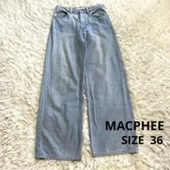 MACPHEE ハイライズワイドストレートデニムパンツ 36 ライトブルーのサムネイル