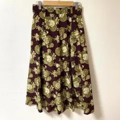 かわいい♡ レディース　ひざ丈　スカート　ボトムス　花柄