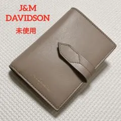 未使用J&M DAVIDSON レザー二つ折り財布　グレージュのサムネイル