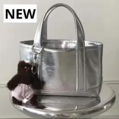 レディーストートバッグ　シルバートートバッグ　きらきらバッグ　韓国ファッション