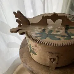 ハンドペイント木製 収納付きチェア✳︎イタリア ヴィンテージ - メルカリ