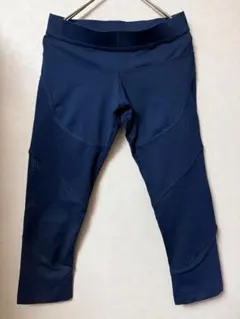 #4572 adidas Mサイズ ネイビー系 クロップドレギンス メッシュ切替のサムネイル