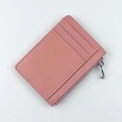 新品 未使用 本革 フラグメントケース ピンク 可愛い 薄型 シンプル 女性