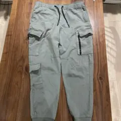 グレー カーゴパンツ ドローストリング 4ポケット