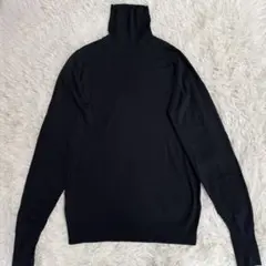 【美品】ジョンスメドレー タートルネック ニット Mサイズ ブラック ウール