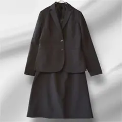 スカートセットアップ　スーツ　フォーマル　ブラック　L