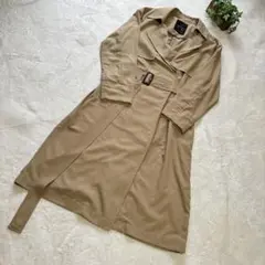 a398 【nano.univorse】 トレンチコート バックル革 38