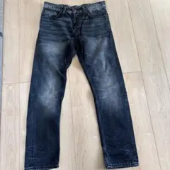 H&M ストレートデニムパンツ 32/32 ダークブルー