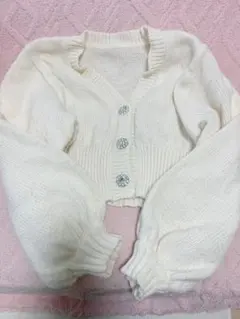 【y2k】アイボリー クロップドカーディガン