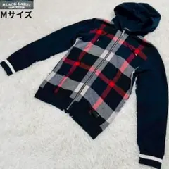 ブラックレーベルクレストブリッジ✨CBチェック柄ジップアップパーカー Mサイズ