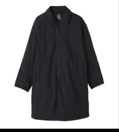 無印良品　洗える中わたステンカラーコート　黒　紳士M