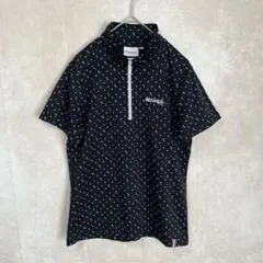 【美品】Kaepa ハーフジップ 半袖トップス M ハートドット ゴルフウェア