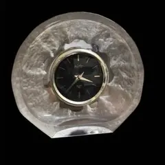 【HOYA】ガラス置時計 金属製スタンド付き QUARTZ 動作確認済みのサムネイル