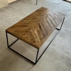 ウッド×アイアンのセンターテーブル HERRINGBONE TABLE ウッドxアイアンのセンターテーブル HERRINGBONE TABLE - メルカリ