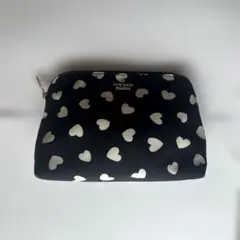kate spade ポーチ ハート柄　モノトーン