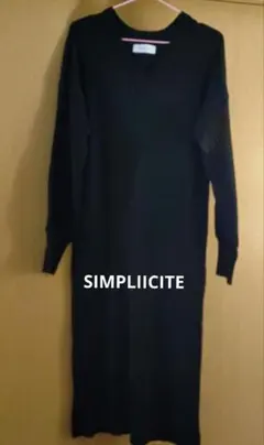 SIMPLIICITE ブラック　ニットワンピース