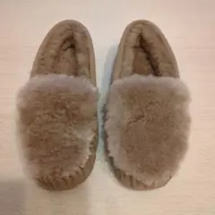 EMU ベージュファーモカシン 23cm W6 M5