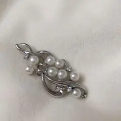 パール　天然　本真珠　シルバー　ブローチ　結婚式　卒業式　入学式　パーティー