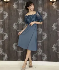 ボリュームギャザースリーブ フレアー2WAYワンピースドレス