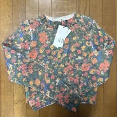 【新品・タグ付き】ZARA 花柄 長袖ニットセーター　Sサイズ
