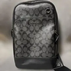 美品 コーチ COACH グラハム シグネチャー スリングパック ボディーバッグ
