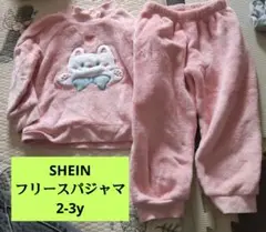 207.SHEIN フリースパジャマ 2-3y ピンク 猫