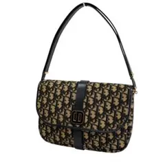 美品 Dior ショルダーバッグ 2way トロッター柄 CDロゴ ネイビー