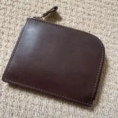 土屋鞄　ダークブラウン 二つ折り財布 ジッパー付き