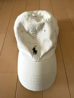 【極美品】ポロ ラルフローレン チノ キャップ ベージュ ネイビー刺繍