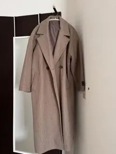 classicalelf フェイクウールダブルテーラードロング丈コート