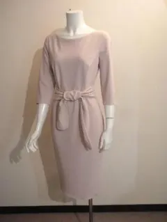最新リナシメント◆淡く優美なスモークピンク！大人っぽいノットリボン”タイトワンピ