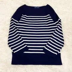 美品　SAINT JAMES セイントジェームス　ニット　ボーダー　ネイビー