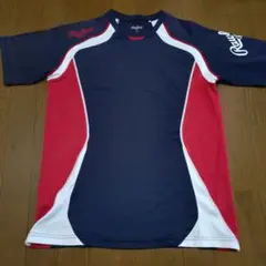 Rawlings 半袖Tシャツ　 L ネイビー/レッド