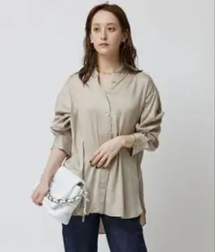 BABYLONE WASHシルクレーヨンシャツ