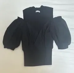 トップス 黒 ホビ垢 スナ系 上品 夏服 ニット