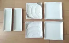最終値下げ　白系　陶器　角皿　3種　6枚セット