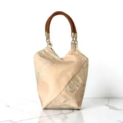 帯リメイク　トートバッグ　一点物　ハンドメイド　和物 和装 ピンク